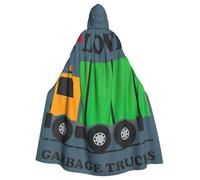 EnkzpoHen Mantello con cappuccio con stampa "I Love Garbage Trucks", unisex, per Halloween, feste in maschera, cosplay