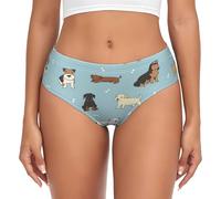 EnkzpoHen Mutandine triangolari da donna senza cuciture con stampa di scarabocchi, comfort, morbido elasticizzato, mutandine non visibili, Nero , 3XL