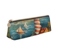 EnkzpoHen The Seaside Lighthouse, astuccio compatto ed elegante in pelle con cerniera, elegante, portatile