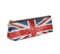 EnkzpoHen The Union Flag Pattern Print Pencil Case, compatto ed elegante astuccio in pelle con cerniera, elegante, portatile