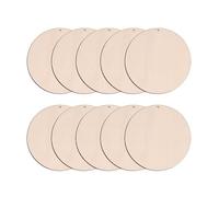 ENLACE 10 pezzi dischi di legno rotondi con foro, dischi di legno rotondi diametro 10 cm, dischi di legno per fai da te, decorazioni da appendere, pittura, targa porta