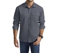 Enlision Camicia Uomo Manica Lunga Casual No Stiro Camicia da Lavoro Uomo Cotone Regular Fit Grigio 2XL