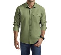 Enlision Camicia Verde Uomo Manica Lunga Casual No Stiro Camicia da Lavoro Uomo Cotone Regular Fit XL