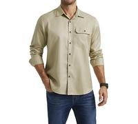Enlision Camicie Uomo Manica Lunga Casual No Stiro Camicia da Lavoro Uomo Botton Down Regular Fit Beige L