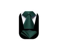 Enlision Cravatta Uomo Verde Scuro Elegante Formale Affari Matrimonio Cravatta e Fazzoletti da Taschino Tinta Unita