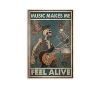 ENLLVKCBR Poster decorativo da parete su tela, motivo "Music Makes Me Feel Alive", poster decorativo moderno per camera da letto, per camera da letto, 60 x 90 cm