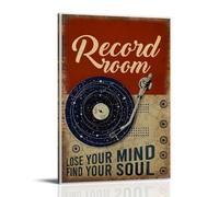 ENLLVKCBR Stampa artistica da parete su tela, motivo: Record Room Lose Your Mind Find Your Soul, poster decorativo moderno, per camera da letto, 20 x 30 cm