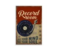 ENLLVKCBR Stampa artistica da parete su tela, motivo: Record Room Lose Your Mind Find Your Soul, poster decorativo moderno, per camera da letto, 20 x 30 cm