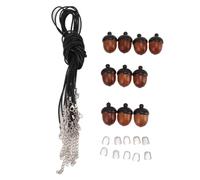 Enlybee 10 pezzi Collana a pendente africana Blackwood Acorn con corda di nylon e chiusura di ferro, ideale per appassionati di fai -da -te, donne e uomini, accessori quotidiani o di festa