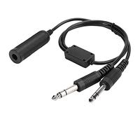 Enlybee Elicottero a Cavo Adattatore per Casco da Elicottero Aviazione, David Clark Avcomm Compatible, modello U174, Doppi Plugs GA, Materiale, Plug e Gioco Facile, Dimensioni compatte