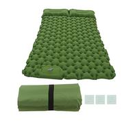 Enlybee Ergonomic Inflating Sleeping Pad with Built in Pump, Leakproof Membrane, Nylon Material, Storage Bag Included, Ideal for Office, Outdoor Camping and Hiking (Green)