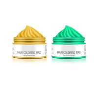 EnMart 2 Pcs Cire Couleur Cheveux, Cire à Cheveux de Couleur, Teinture Cheveux Cire, Teinture Capillaire Lavable Wax, Instant Hairstyle Cream, Coloration Temporaire Cheveux pour Halloween(Gold, Green)