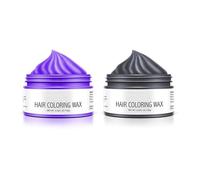 EnMart 2 Pezzi Cire de Couleur, Purple Cire Colorante Cheveux Homme et Femme, Teinture Cheveux, Hair Dye Color Wax, Maquillage de Coloration Temporaire Cheveux Fêtes Cosplay(Purple, Gray-black)