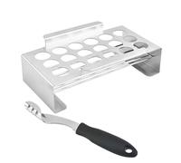 EnMart Jalapenos - Griglia per peperoncino in acciaio inox, con manico e strumento per il torsolo del peperoncino, capacità di 18 fori, bacchette in acciaio inox con ali di pollo, accessori per