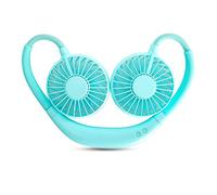 ENmrfvkz Ventilatore elettrico da collo a sospensione, Mini ventaglio da appendere al collo. Viaggio pieghevole multicolore(Blu)