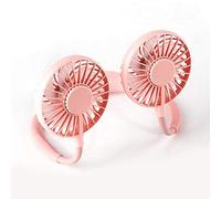 ENmrfvkz Ventilatore elettrico da collo a sospensione, Ventilatore portatile da appendere al collo. Luci for aromaterapia multicolori(Rosa)