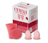 Enna Cycle Original Coppetta Mestruale Taglia L - Pack 2 Coppette + enna box Sterilizzatore, Massimo Comfort e Adattamento Naturale, Silicone Medicale Made in Spagna, Fino a 12 Ore di Protezione