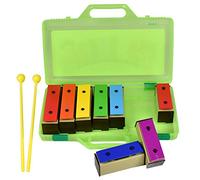 ENNBOM Xylophone Glockenspiel - Campane di risonatore cromatico, 8 note, con custodia verde