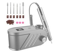 Enniewi Fresa per Unghie Professionale 35000RPM, Lima Per Unghie Elettrica, Manicure e Pedicure, Trapano Elettrico per Rimozione Gel/Smalto, Grigio