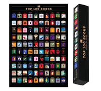 Enno Vatti Poster da grattare con 100 libri, lista dei migliori 100 libri per gli amanti dei libri, con classici di tutti i tempi, icone uniche e confezione di alta qualità, regalo per lettori di