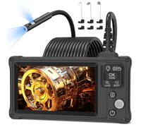 Ennovor Endoscopio Industrial con Schermo Grande da 5”, Endoscopio a Doppia Lente HD 1920P, Telecamera endoscopica con 8+1 LED Regolabili, IP67 Impermeabile Telecamera Ispezione, Cavo Semirigido - 5M