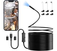 ENNOVOR Endoscopio per Smartphone, 1920P HD Telecamera Endoscopia, IP67 Sonda Impermeabile, Endoscopio con 8 LED, Telecamera Ispezione Tubi con Cavo Semirigido da 10 m, Android iOS - Camera senza WiFi