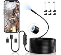 ENNOVOR Endoscopio per Smartphone, 1920P HD Telecamera Endoscopio, IP67 Sonda Impermeabile, Endoscopio con 8 LED, Telecamera Ispezione Tubi con Cavo Semirigido da 5 m, Android iOS - Camera senza WiFi