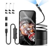 Ennovor Endoscopio per Smartphone Doppie Lenti 1920P HD, Sonda con Telecamera per Ispezione Tubi Professionale IP67 Impermeabile con 8+1 LED e Cavo Semirigido da 5M, Compatibile con Android e iOS