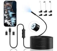ENNOVOR Endoscopio per Smartphone, Telecamera Endoscopio a Doppia Testa HD 1920P, Sonda Impermeabile IP67 con 8+1 LED, Telecamera Endoscopica con Cavo Semirigido da 10 m, per Android e iOS senza WiFi