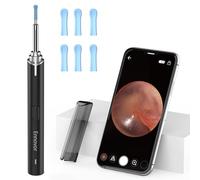 Ennovor Otoscopio Digitale 3,5mm Impermeabile con WiFi, 1920P HD - Endoscopio per Orecchie con 6 LED, Compatibile con iPhone/Android, Nero