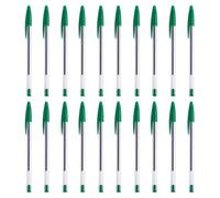 Ennoxwi Set di 20 penne a sfera con scrittura liscia, colore verde, per studenti di Aldult