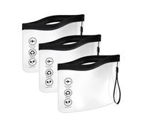 ENNSOO Borsa trasparente per il trucco, impermeabile, da viaggio, per donne e uomini, articoli da toeletta portatili da viaggio, può essere utilizzata per contenere cosmetici e liquidi, 3 pezzi, nero,