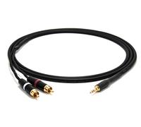 enoaudio Mogami 2534 Quad Y Cavo Stereo adattatore professionale | Amphenol Gold 3,5mm Mini TRS - Neutrik RCA (L,R) | HiFi - 3,0 m