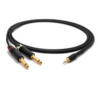 enoaudio Mogami 2534 Quad Y Cavo Stereo adattatore professionale | Amphenol Gold 3,5mm Mini TRS - Neutrik 6,3mm TS (L,R) | HiFi - 1,0 m