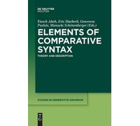 Enoch Aboh Elements of Comparative Syntax (Tascabile)