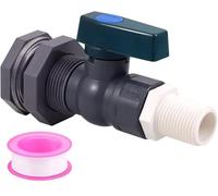 Enoch's Land Kit di beccucci per canna da pioggia in PVC, valvola a barile per pioggia da 3/4" con raccordo paratia e adattatore per tubo da giardino, kit rubinetto da giardino per serbatoi d'acqua,