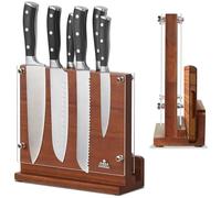 ENOKING Porta Coltelli Cucina, Ceppo Portacoltelli Doppio Lato Magnetico con schermo acrilico, Premium Ceppo coltelli Vuoto, Blocco per coltelli Universale 26 x 23,5 cm