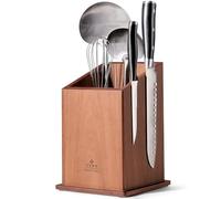 ENOKING Porta Coltelli Cucina Magnetico, Ceppo Coltelli da Cucina Vuoto, Portacoltelli da Cucina in Legno di Acacia, Porta Posate Cucina di Grande Capacità per Coltelli e Utensili da Cucina