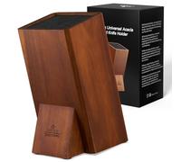 ENOKING Universale Ceppo Coltelli da Cucina, Porta Coltelli Cucina in Legno d'acacia, Ceppo Coltelli con Setole in Plastica Rimovibili, Portacoltelli da Cucina per Bancone da Cucina