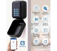 ENONEO Cassetta di Sicurezza per Chiavi Esterno Impermiabile | Diritti di Accesso+Multi-Password | Elettronica Cassetta Sicurezza Chiavi Self Check IN Bluetooth Cassaforte per Chiavi con Codice