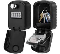 ENONEO - Cassetta per chiavi di sicurezza, con 4 codici e chiavi di emergenza, impermeabile e arrugginito, per scuola, ufficio, fabbrica (nero)