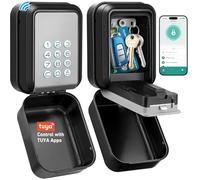 ENONEO Cassetta Sicurezza Chiavi Self Check Cassetta di Sicurezza per Chiavi Esterno Impermiabile Elettronica Cassaforte per Chiavi con Codice, Bluetooth & Multi-Password (Grigio-Tuya App)