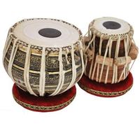 Enorme Basket 1098 - Set di tamburo Tabla per principianti e professionisti, 3 kg in ottone nero, Bayan, Sheesham Wood Dayan con borsa imbottita Gig, martello, libro di apprendimento