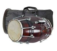 Enorme Basket 1111 - Strumento musicale in legno Dholak Drum Nuts & Bolt con borsa Design1 (marrone)