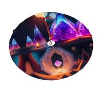 Enorme copertura per pavimento in pile di poliestere per albero di Natale con stampa di cristallo, 76,2 cm, decorazione per albero di Natale