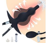 Enorme plug anale gonfiabile con pompa e clistere doccia anale, dilatatore plug anale in silicone, dildo anale espansione ano palline anali clistere risciacquo anale vaginale giocattolo sessuale SM