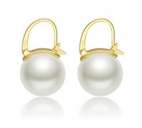 ENORME POMODORO Akoya Perla Bianca Goccia Elegante Grande Anello di Perle Chiusura in Argento per Donna