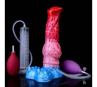 Enorme spesso Plug anale Sex Toy con ventose, Dildo gonfiabile che spruzza, Dildo in silicone a forma di animale per giochi sessuali(Dildo da 24,6cm+Siringa+Airbag ad iniezione+Airbag gonfiabile)