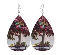 Enormi gelsi stampati orecchini in pelle a forma di lacrima | Design di fascia alta, orecchini di lusso leggeri