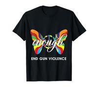 Enough End Gun Violence Farfalla Peace Sign Gun Enough Tee Maglietta